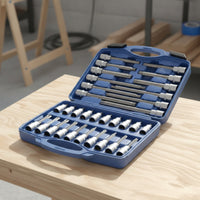 Socket and Bit Set Organized Tool Set with Carrying Case Clamshell Tool Kit with Carrying Case for Garage, Workshop