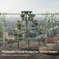 Space Saving Multi-Level Corner Rack Sturdy Structure Tiered Corner Stand Easy Assembly Display Shelf Heavy Duty for Apartment Dwellers, Decor Enthusiasts, Balcony, Small Areas, Living Room, Sunroom