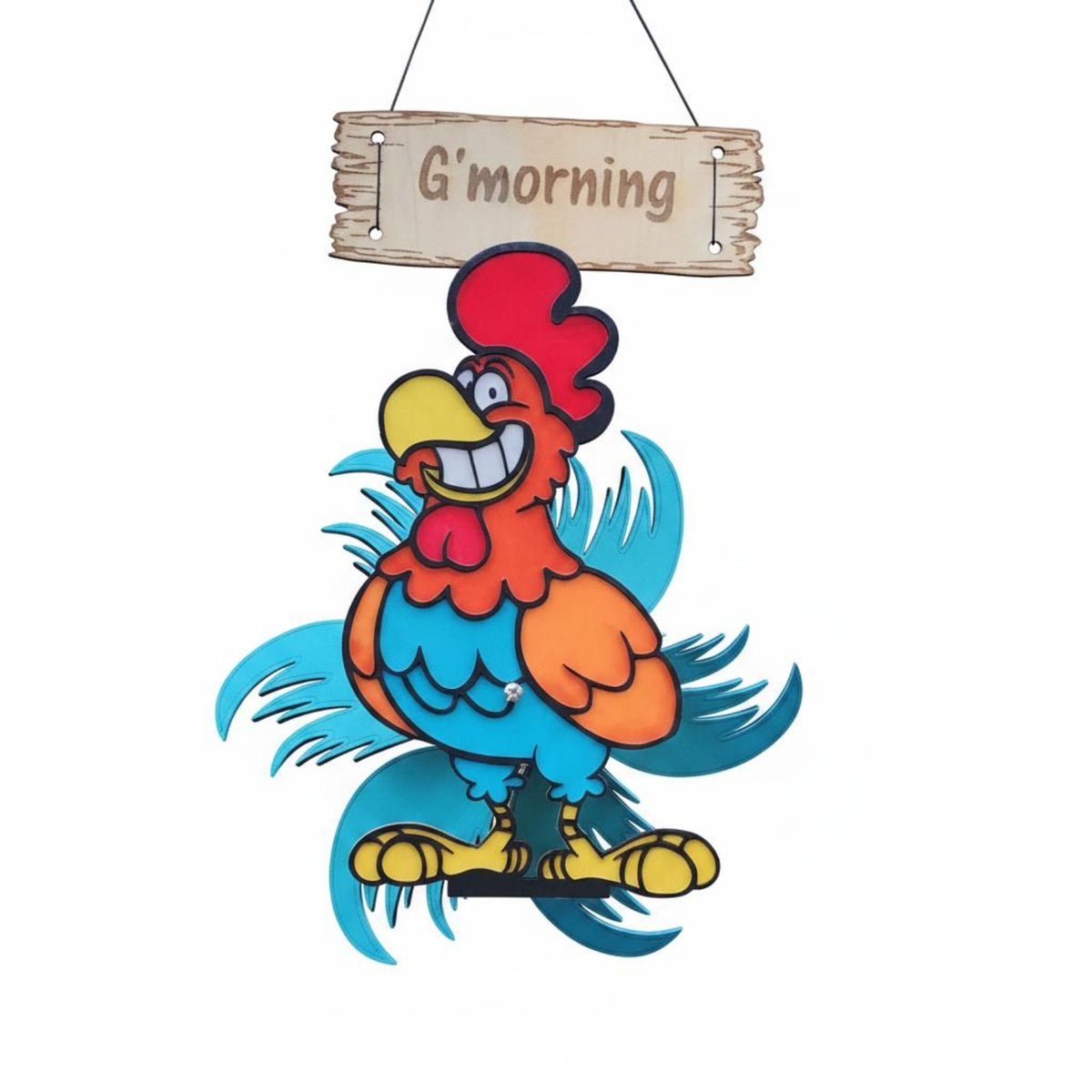 360° Rotation Wooden Creature Wind Whirligig Easy to Hang Cute Creature Whirligig Colorful Design Yard Hanging Decor 3D Effect for Garden, Patio
