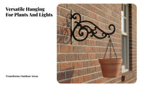Wrought Iron Wall Hook Rust Resistant Decorative Plant Bracket Versatile Decorative Plant Hanger for Gardeners, Home Stylists, Balcony, Patio