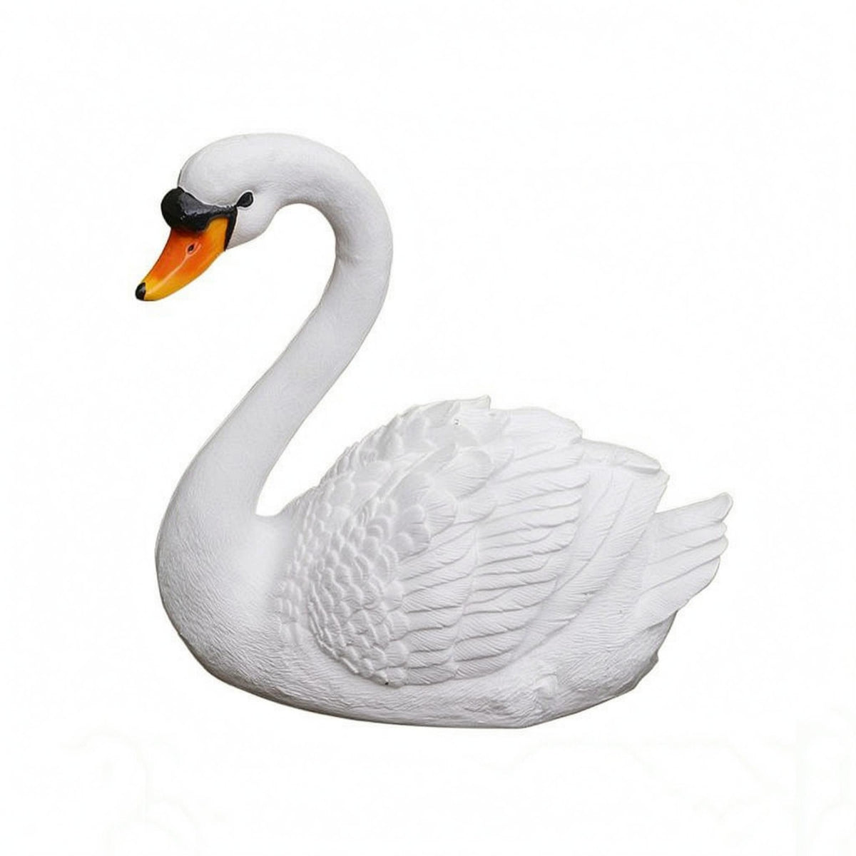 Feather Texture Floating Swan Ornament Realistic Floating Swan Statue Lifelike Animal Sculpture Weather Resistant for Courtyard