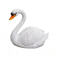 Feather Texture Floating Swan Ornament Realistic Floating Swan Statue Lifelike Animal Sculpture Weather Resistant for Courtyard