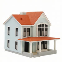 Two-Story House Model Hobby Grade 1:64 Miniature House Assembled Diorama Building for Hobbyists