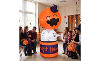 Giant Pumpkin Ghost Combo Inflatable Freestanding Inflatable Pumpkin Ghost Bright Halloween Inflatable Decoration Waterproof for Pathway