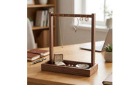 Jewelry Organizer Stand with Tray Untangle Tabletop Jewelry Holder with Hooks for Dresser