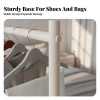 complimentarystanding Single-Rod Clothes Stand Cream and design Garment Rack Minimalist Design Clothing Organizer Space-Saving for Children, homeowners, Bedroom, Bedside, Entrymethod, Dorm Room