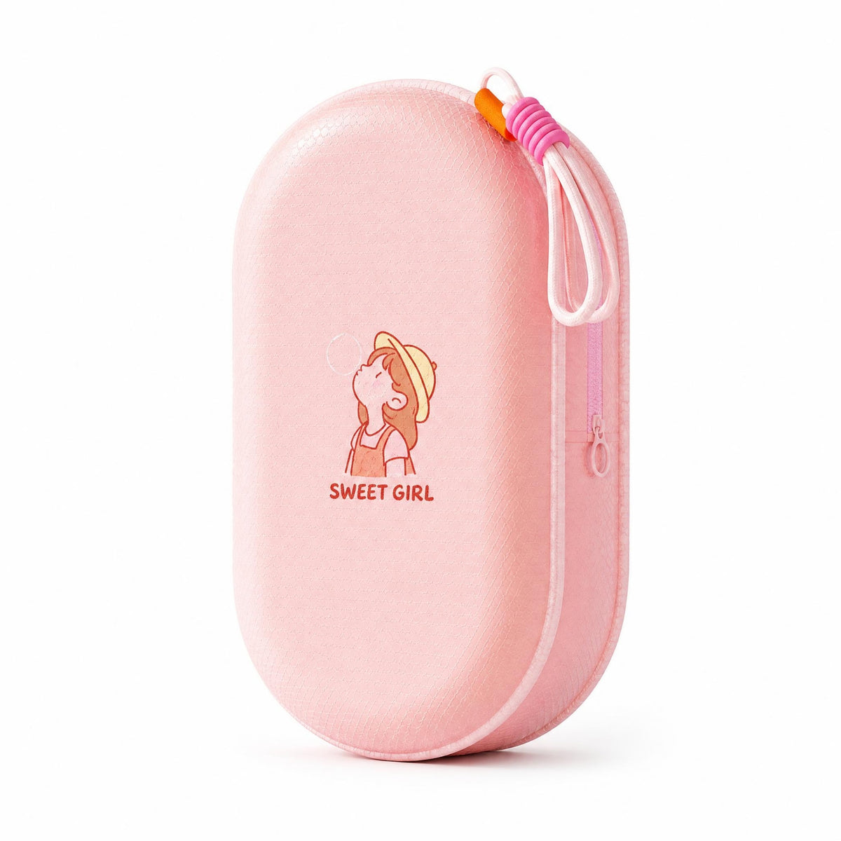 Cartoon Print Waterproof Storage Pouch Hanging Loop EVA Pouch Rounded Rectangular Organizer Case Portable for Girls, Swimming, Beach