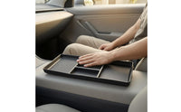 Under-Console Tray Shallow Center Console Storage Box Ribbed Car Accessory