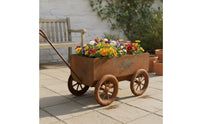 Weathered Wheelbarrow Planter Rustic Vintage Cart Flower Pot Weathered Finish Iron Plant Wagon for Patio