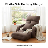 Removable and Washable Cover Adjustable Backrest Lounger Comfortable Armrests Adjustable Padded Lounger Multi-Functional Lazy Sofa Ergonomic Support for New Mothers, Students, Young Adults, Bay Window, Nursing, Living Room, Small Apartments