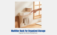 Kitchen Wall-Mounted Soap Dispenser, No-Drill Draining Storage Rack, Press Pump Organizer for Cloths
