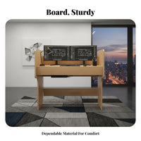 Immersive Design Private Study Carrel Spacious Work Area Partitioned Desk Upper Storage Shelf Computer Table With storage shelf for Homeschoolers, Library Patrons, Dormitory, Classroom, Testing Center, Home Office