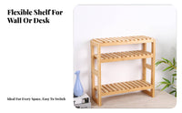Countertop Storage Rack Versatile Desktop Organizer Rack Wooden Desktop Organizer Space-Saving Freestanding Slatted Shelf