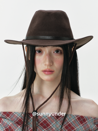复古麂皮绒牛仔帽爵士顶帽子女春秋冬出游显脸小美式英礼帽潮ins