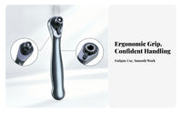 Compact Head Double-Direction Ratchet Wrench Polished Silver Hand Tool