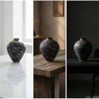 Ceramic Vase with Narrow Neck Decorative Distressed Ceramic Vase Rustic Vessel for Living Room