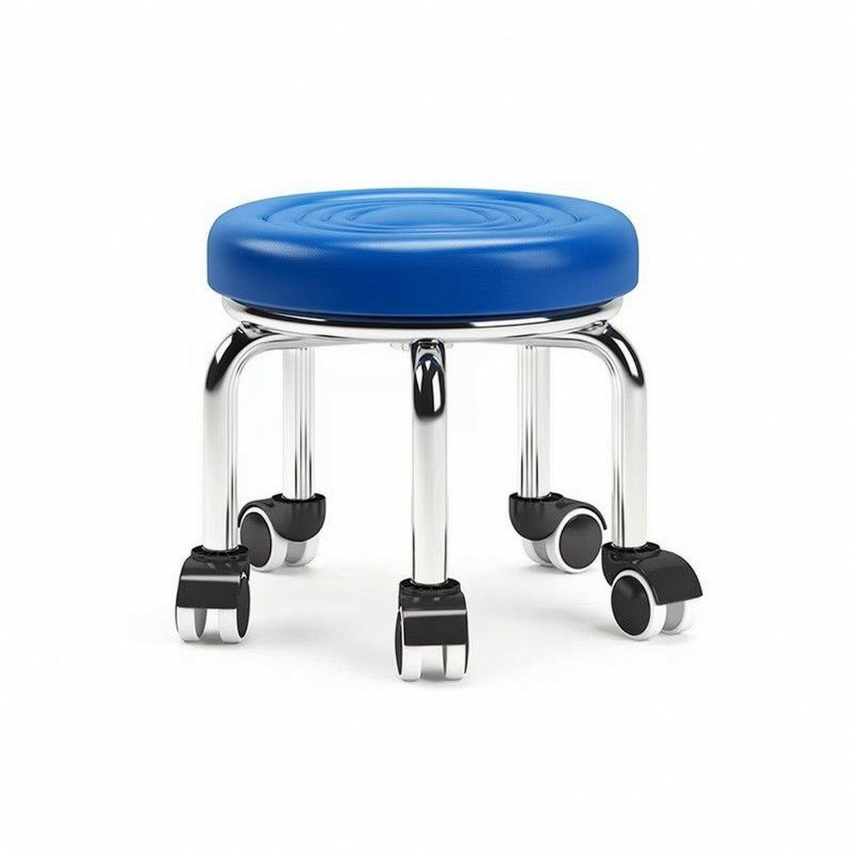 Padded Low Stool with Wheels Compact Swivel Stool with Wheels Mobile Furniture Movable for Estheticians