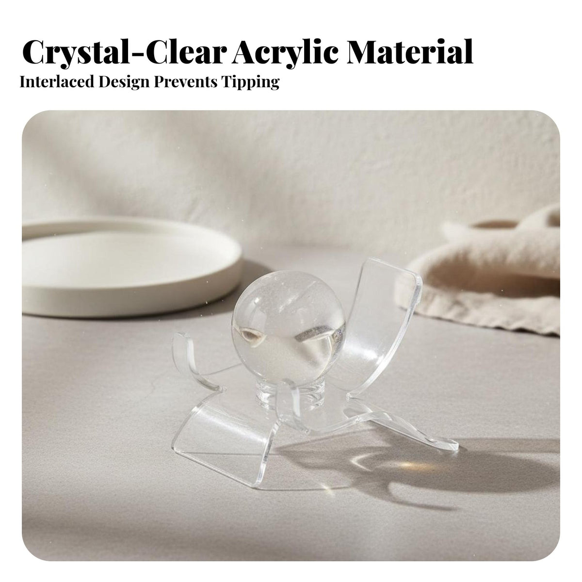 Crystal Sphere Holder Small Mini Chair Display Stand Clear Plastic Display Stand Stable Mini Acrylic Easel Sturdy Design