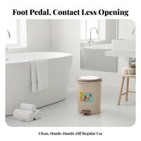 Foot Pedal Trash Can Hands-Hygienic Function Foot Pedal Garbage Bin Step-on Trash Can Thickened Material Lidded Wastebasket