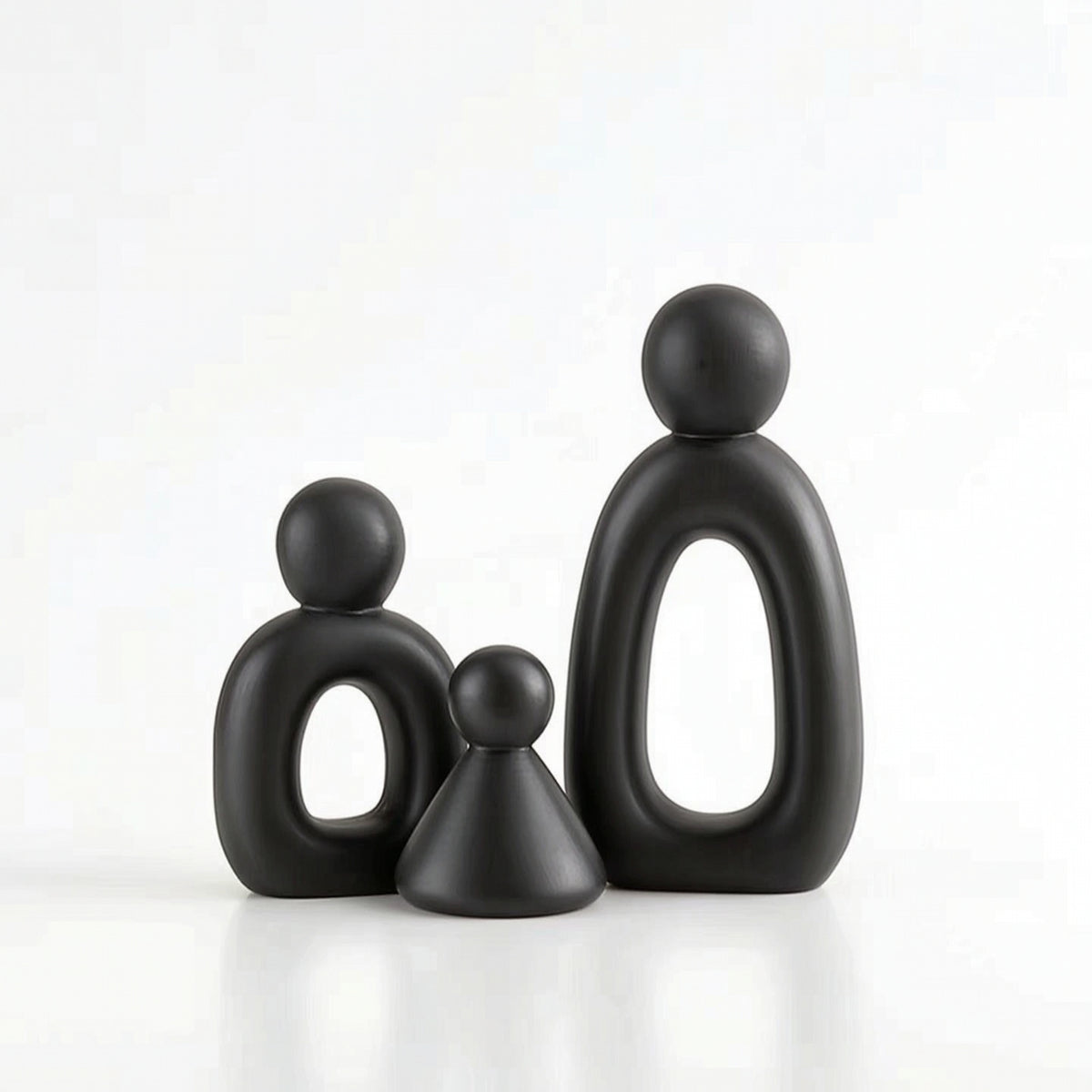 3 Pieces Resin Family Figurines Sculptural Decorative Highlight Sculpture Contemporary Abstract Figurines for Art Lovers, Bookshelf, Tabletop