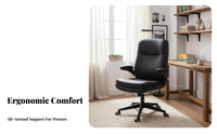 360-Degree Swivel High-Back Task Chair with Flip-up Arms Ergonomic Design Office Furniture Rocking Function Breathable for Executives, Students, Telecommuting Workers, Study Room, Workstation