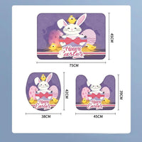 Easter Shower Curtain Sets with Non-Slip Rugs, Toilet Lid Cover and Bath Mat for Home, Families, Apartment, Hotel, Restroom