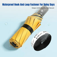 Waterproof Umbrella Storage Strap, Nylon Grip Tape, Hook and Loop Fastener Rear, Replacement for Snap Button,
