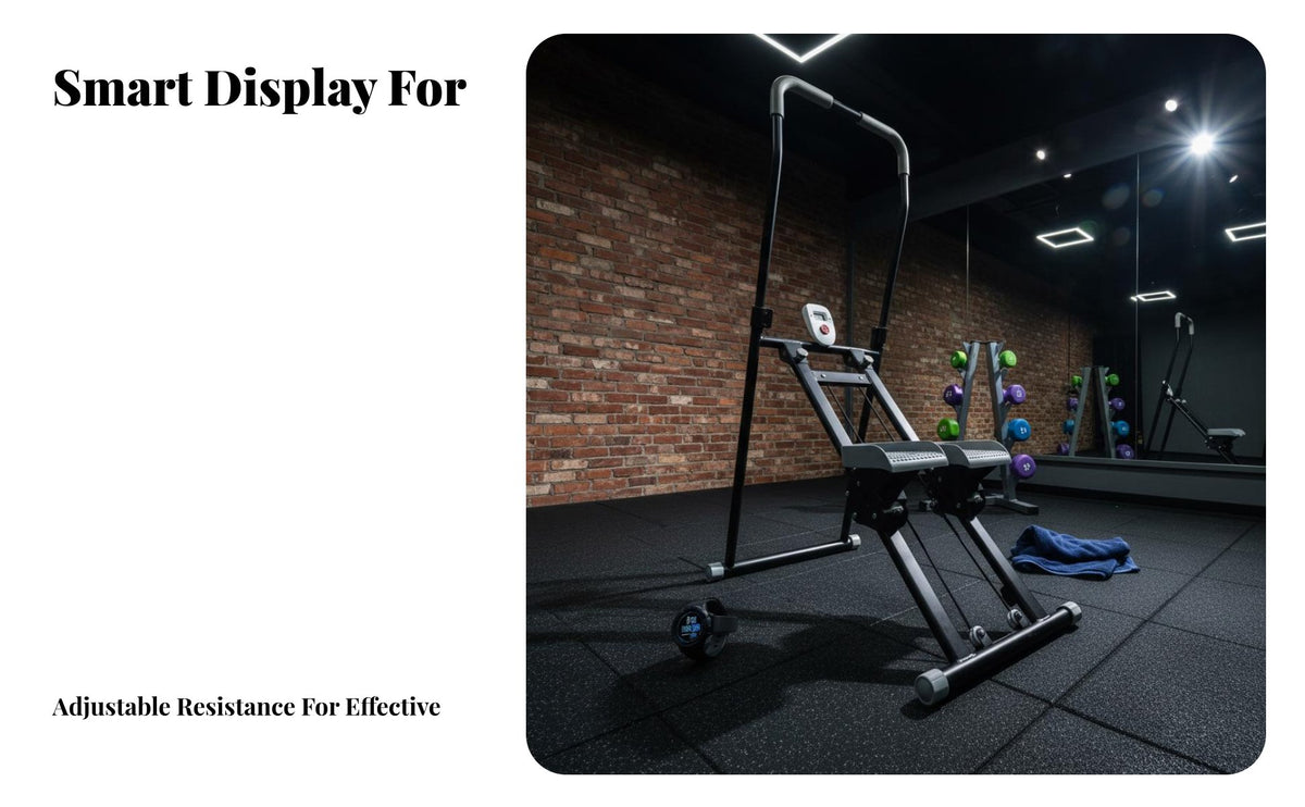 Home Step Climber Full-Body Workout Vertical Climber Exercise Machine Space-Saving Home Cardio Stepper for Women, Men, Indoor, Apartment, Living Room