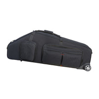 Shielding Baritone Sax Case with Wheels Contoured Baritone Saxophone Case Portable Cushioned for Saxophonists