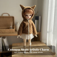 11.8 Inch Doll Clothes Easy to Wear Soft Doll Jacket Stylish Look Miniature Hooded Tops for BJD Hobbyists