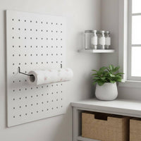 Space Saving Pegboard Paper Towel Holder Baking Finish Storage Accessory Rust Resistant for Workshop