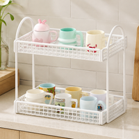 Metal 2-Tier Mug Rack, Coffee Mug Holder Stand for Kitchen Countertop, Space Saving Tea Cup Holder, Modern Minimalist Design