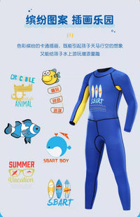 潜水服2MM男女童装连体保暖冲浪浮潜水母衣加厚浮潜服自由潜湿衣
