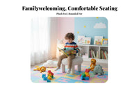 Soft & Comfortable Abstract-Back Soft Chair Modern Minimalist children's Seating Solid Wood Frame Accent Stool Playful Design for Toddlers, Girls, Parents, kids' Room, Playroom, Nursery, Entryway