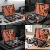 121 Pieces Automotive Repair Tool Kit  -Finished Repair Specialist Tool Kit with Case Organized Socket Ratchet Wrench Set with Case for Home Mechanics, Garage