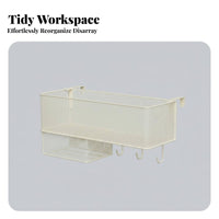 Clamp-on Cubicle Organizer Space-Saving Partition Shelf Mesh Design for Students
