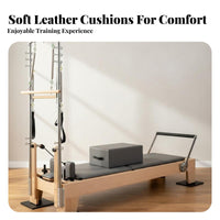 Pilates Reformer Bed Full Body Workout Maple Wood Reformer Adjustable Resistance Core Training Bed for Home Gym Users, Adults, Recovery Center