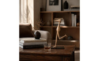 Artistic Long Beak Bird Statue Antique Look Abstract Bird Figure Modern Geometric Creature Sculpture Detailed Design
