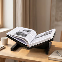 Tabletop Display Rack Solid Wooden Book Stand Angled Magazine Stand for Students, Readers, Desk, Study Room, Reading Corner