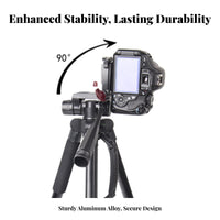 Multi-Angle Adjustment Aluminum Alloy Tripod Lightweight Camera Tripod Universal Compatibility Portable Camera Stand Stable Structure for Content Creators, Photographers, Outdoor, Night Fishing, Travel, Studio