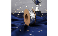 Printed Pattern Silver Ribbon Roll Stars and Helmets Football Print Ribbon Shiny Craft Supply 25 Mm Wide