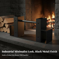 Indoor Outdoor Use Firewood Rack Bracket Rust Resistant Firewood Rack Bracket Kit Heavy Duty Log Stacker Kit Powder Coated for Patio, Backyard
