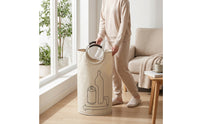 Collapsible Foldable Laundry Hamper Portable Laundry Bag with Aluminum Handle Large Capacity Basket Sturdy for Dorm Room, Bathroom, Bedroom