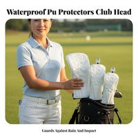 Waterproof Star Pattern Golf Club Cover Rotatable Number Label Golf Wood Headcover Scratch Protection Driver Wood Cover Padded Lining for Golfers, Adults, Women, Outdoor, Driving Range