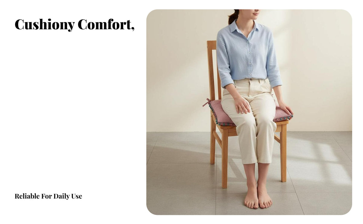 Chair Pad with Ties Easy to Clean Dining Chair Seat Pad Sturdy Square Seat Cushion with Ties for Homeowners, Students, Indoors, Living Room, Patio