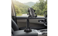 Car Cup Holder with Tray Multifunctional Car Cup Holder with Phone Mount Matte Black for Adventure Drivers