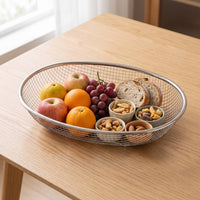 Fruit Basket Stainless Steel Wire Mesh Basket Oval for Home Organizers