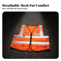 Neon Mesh Safety Vest Full-Circle Visibility High Visibility Reflective Vest Lightweight Gender-Neutral for Cyclists, Cycling