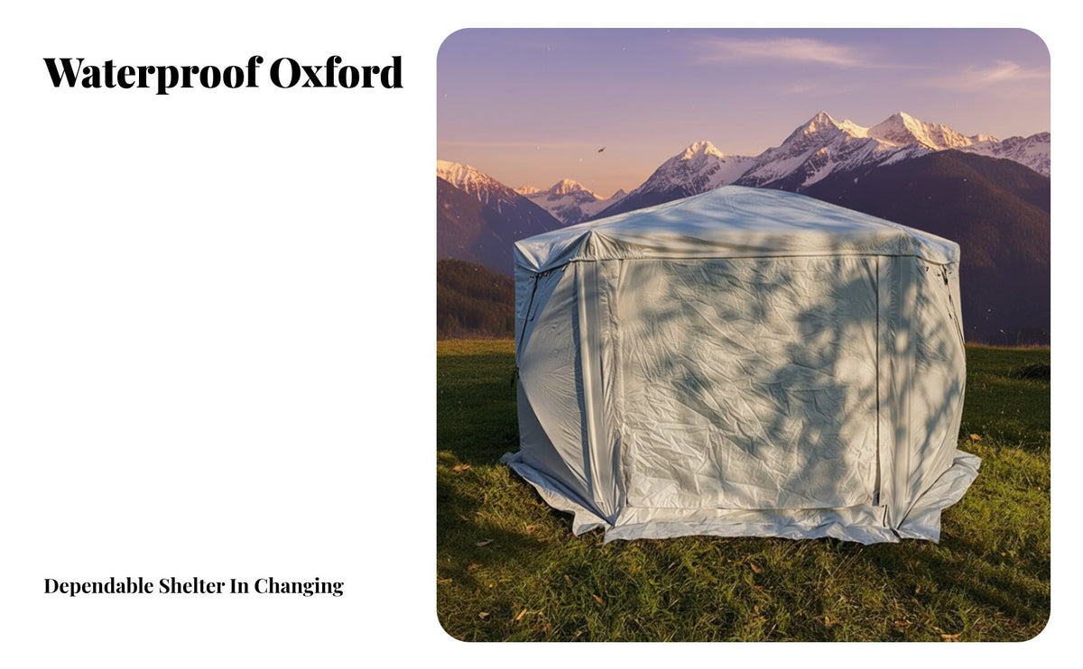 Hexagonal Quick-Setup Tent Mesh Excludingdoor Shelter Top Ventilation Window Camping Gear for Families, Householders, Backyard, Patio, Stargazing
