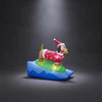 Outdoor Christmas Dachshund Inflatable Premium Inflatable Dachshund Long-Lasting Yard Decoration Safe for Patio